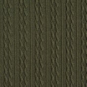 Olivgrüner Strickstoff mit Zopfmuster