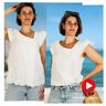 Schnittmuster Bluse Jasmin | Flügelärmel + Kragen | Musselin thumbnail number 1