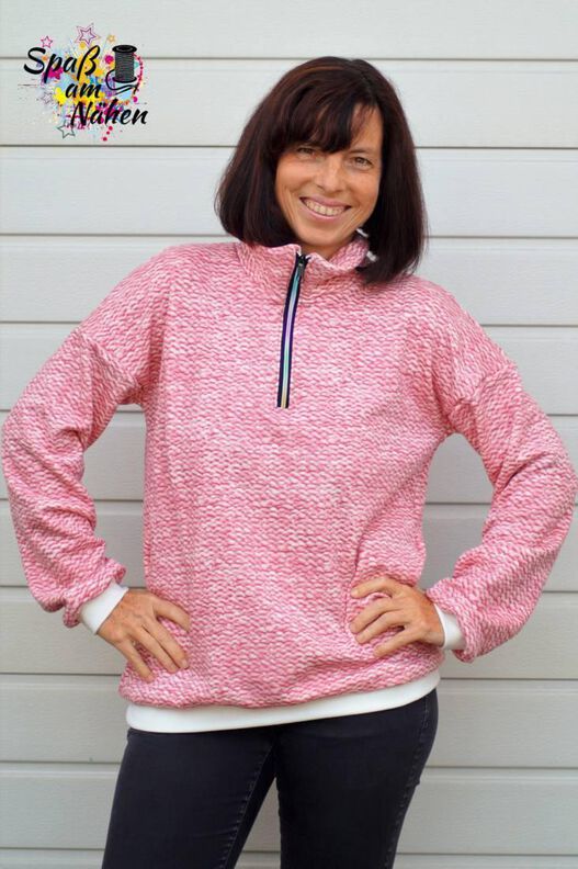 Unisex Sweater mit Reißverschluss Kragen BUKA ♥ Gr. XS-XXXL image number 2