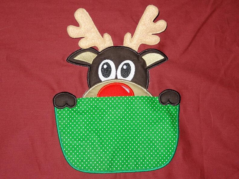 3-D Rentier Elch aus der Tasche Weihnachten ITH Stickdatei image number 2
