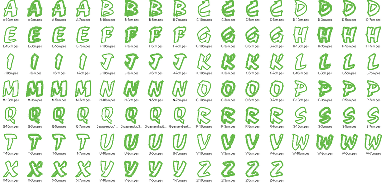 Stickdatei Buchstaben Alphabet 3 5 7 10 cm  image number 3