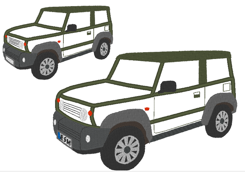 Stickdatei - Geländewagen Auto für Stoffapplikationen image number 4