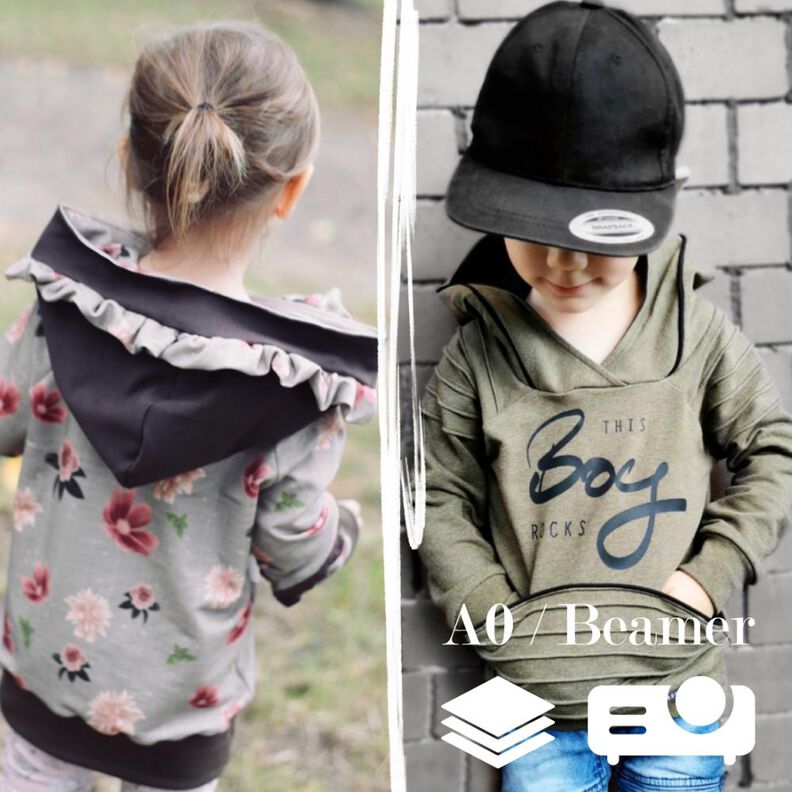 BEAMER + A0 lovely hoodie 50-158 Pullover Sweater Kapuze image number 1