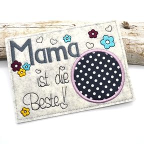 Stickdatei Mama Mug Rug Tassenteppich
