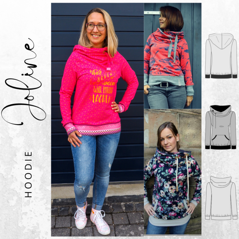 Schnittmuster Hoodie JOLINE XS-XXXL incl. Plotter-Datei image number 1