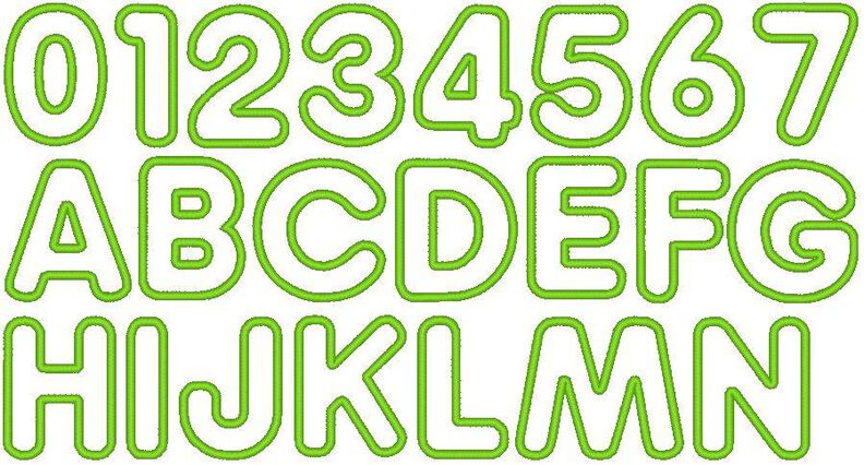 8cm Buchstaben und Zahlen Stickdatei Alphabet Zahl image number 2