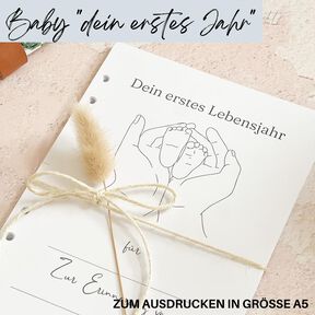 Baby "dein erstes Jahr" zum Ausdrucken für Größe A5 
