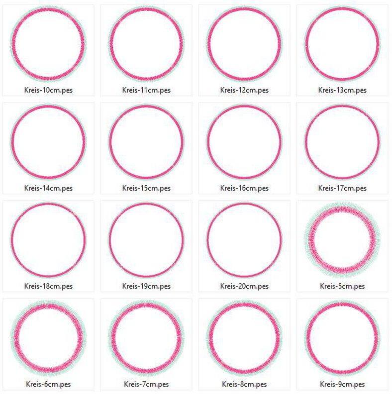 Kreis Rahmen mit doppeltem Rand Stickdatei in 16 Gr. image number 2