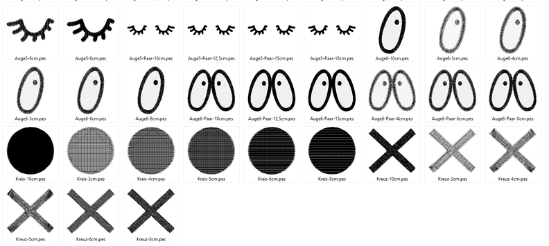 Stickdatei Comic Augen Kuscheltiere Kissen Bettschlagen image number 7