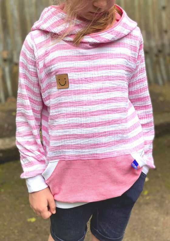 Musselin Hoodie Sweater Musling Gr. 86-170, Leinen, A4 + A0 image number 8