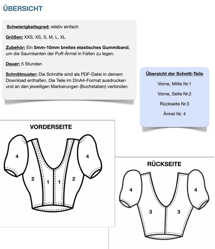 Oberteil #Alice Nähanleitung und Schnittmuster (XXS-XL) image number 8