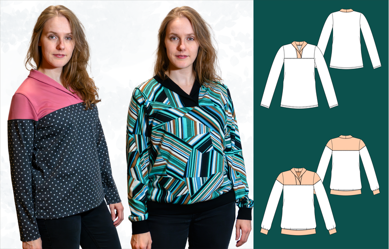Kikyo schicker Pullover mit Wickelkragen BU 80-116, A4+A0 image number 11