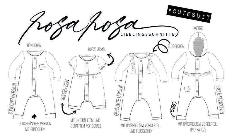 #Cutesuit Romper 44-104 inkl. A4/ A0/ Beamerdatei image number 2