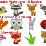 Stickdatei kleine Waldtiere bis 10 cm  thumbnail number 1
