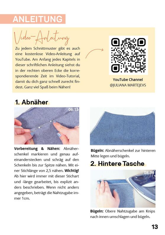 Jeansrock Schnittmuster für Damen, XS-XXXL, Video-Anleitung image number 6