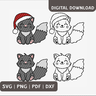 Plotterdatei Katze Weihnachten Mütze SVG PNG DXF thumbnail number 1