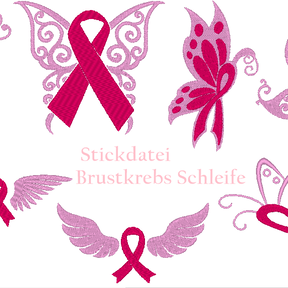 Hoffnung Brustkrebs Schleife Stickdatei