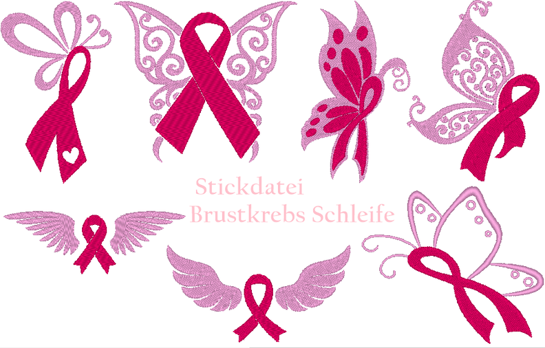 Hoffnung Brustkrebs Schleife Stickdatei image number 2