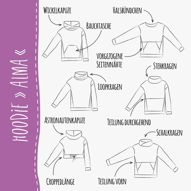 HOODIE "ALMA" - Schnittmuster und Anleitung image number 2