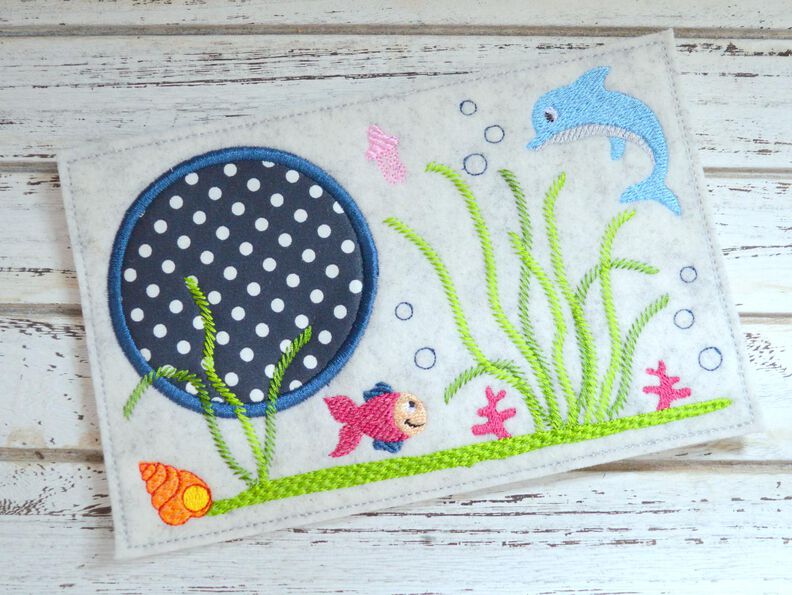 Stickdatei MugRug Unterwasserwelt 13x18cm und 13x20cm image number 3