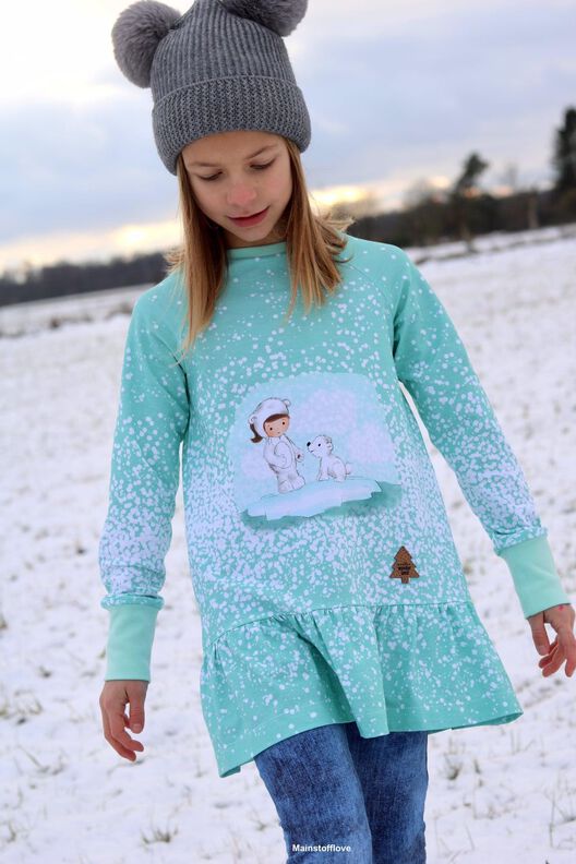 *Girls Raglan Dress* Hoodiekleid Tunika Ballonärmel  image number 4