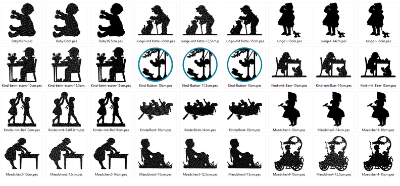 Nostalgie Kinder Silhouette Stickdatei Vol.2 image number 2