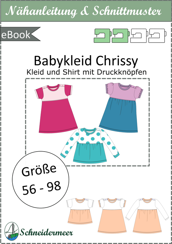 Chrissy – Baby Kleid Shirt mit Puffärmeln Gr. 56-98, A4+A0 image number 9
