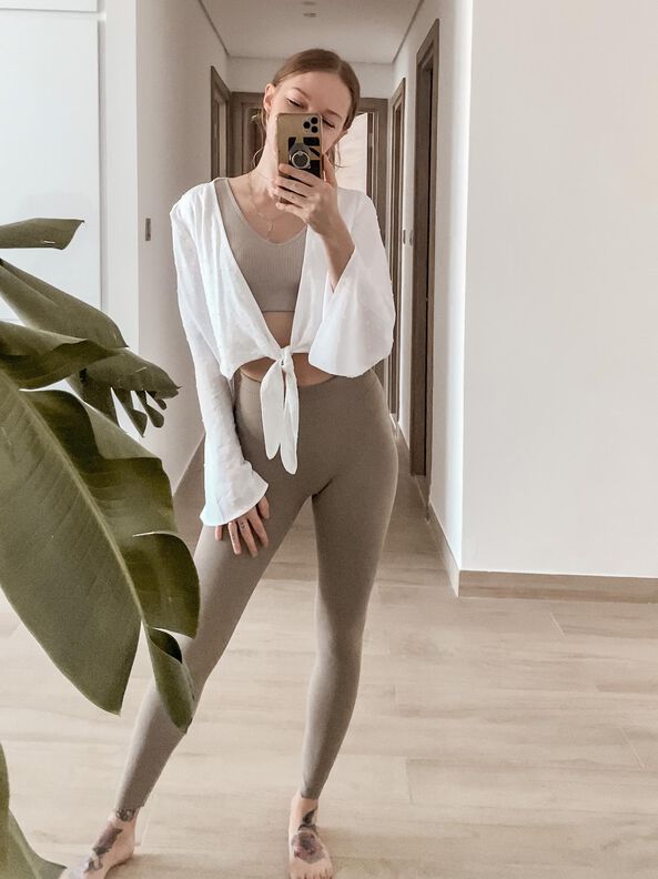 Crop Top Oberteil / Bolero mit Knotendetail - Gr. 34-50 image number 5