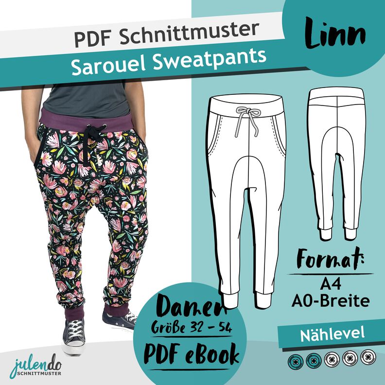 Sweatpants Linn, Gr. 32 – 54, Schnittmuster mit Ebenen  image number 3