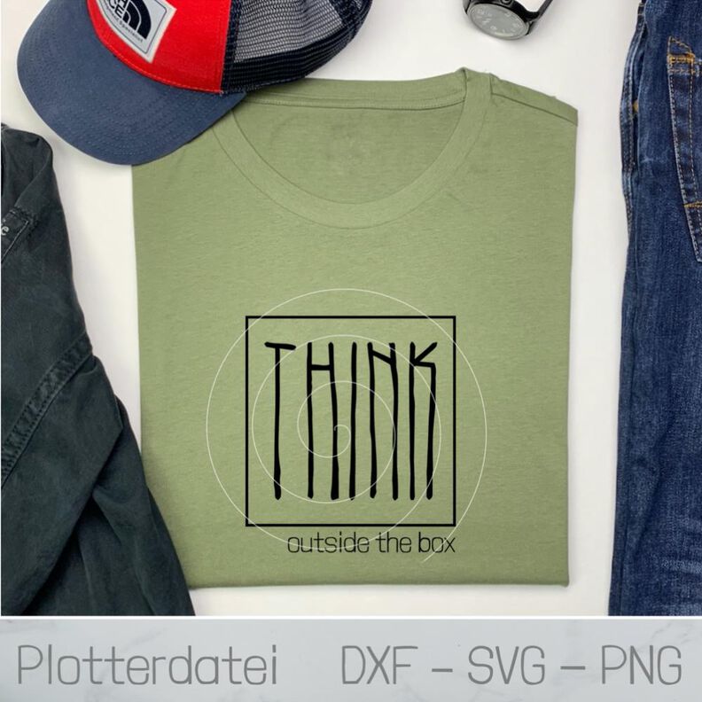 Plotterdatei - THINK outside the box - SVG, DXF, PNG image number 1