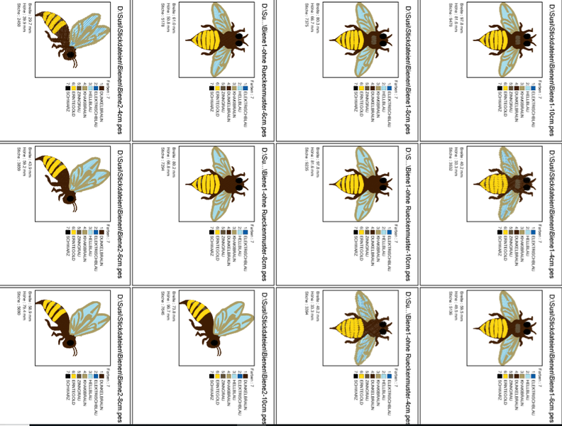 Stickdatei Biene bee image number 2