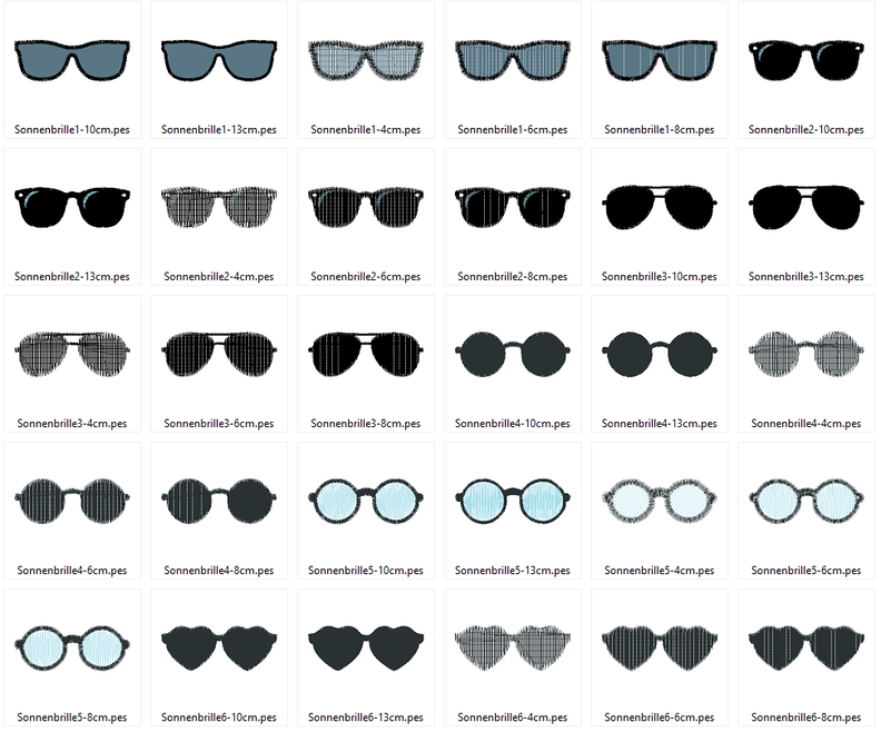 Stickdatei Sonnenbrille für Kuscheltiere Kissen Bettschlagen image number 4