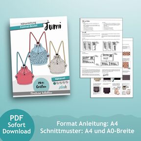 Nähanleitung + Schnittmuster Festival-Beutel “Jumi”