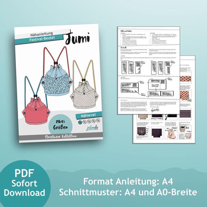 Nähanleitung + Schnittmuster Festival-Beutel “Jumi” image number 2