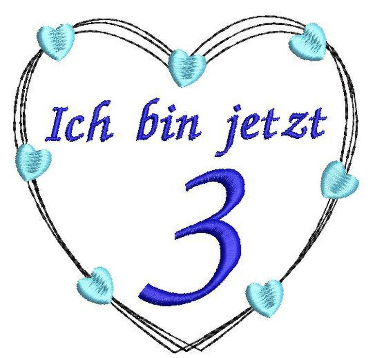 Stickdatei Herz 5er SET 10x10cm zum Geburtstag Zahlen image number 2
