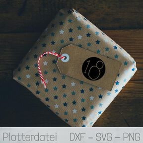 Plotterdatei - Adventskalender Zahlen Kinderschrift