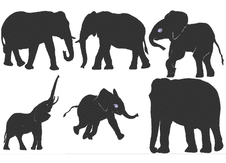Elefant Stickdatei Silhouetten image number 2