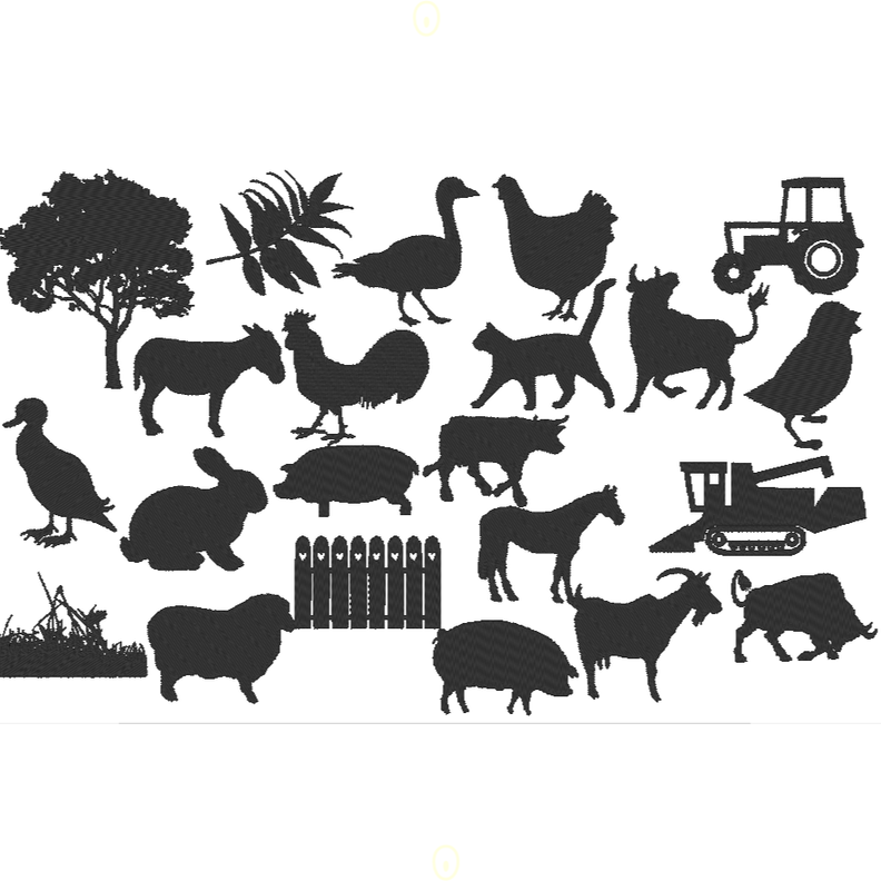 Stickdatei Bauernhof 2 Silhouetten image number 1