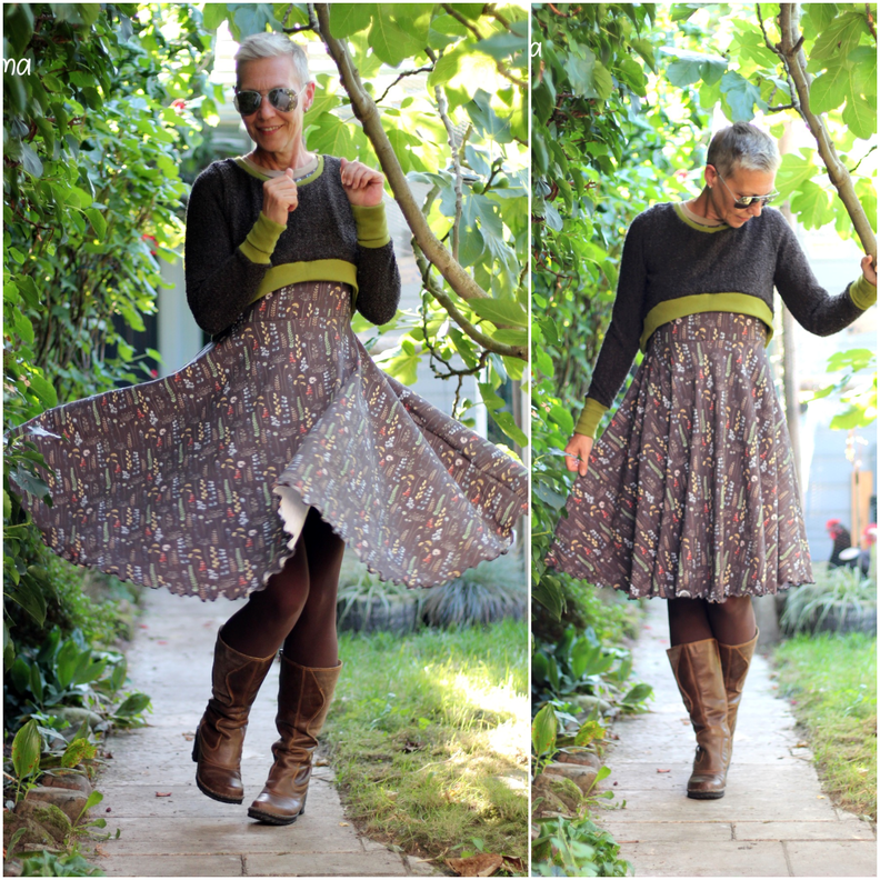 Becky Gr. 32 bis 48 Set aus Crop-Oberteil und Drehkleid image number 9