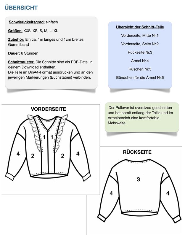 Kombi E-Book 3 Pullover Schnittmuster und Nähanleitung image number 5