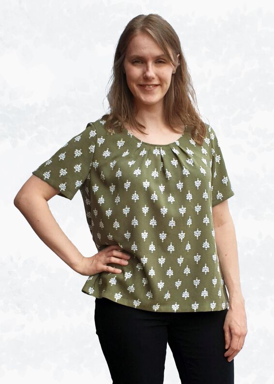 Betty - Bluse mit Falten und weiten Ärmeln BU 80-116, A4+A0 image number 4