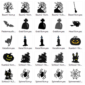 Halloween Silhouette Stickdatei