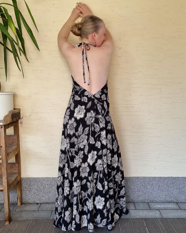 BEACH DRESS Maxikleid Strand Neckholder Schnitt Gr. 30-62 image number 7