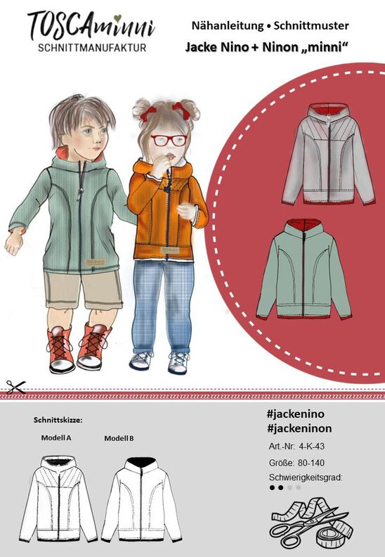 Schnittmuster Kinder Jacke Nino unisex Gr. 80-140  + Video image number 6