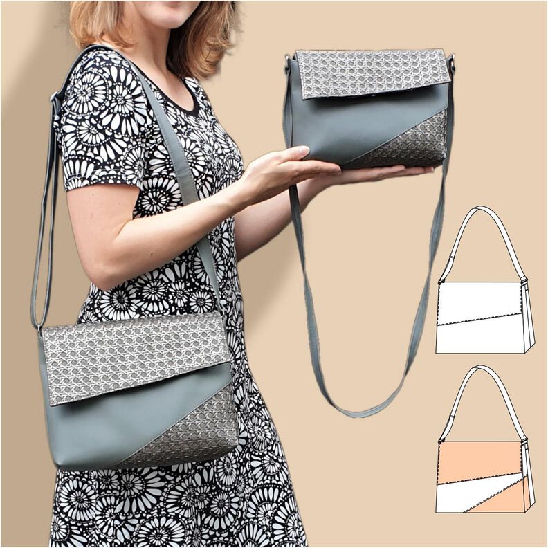 Chloe - Tasche mit Klappe + Reißverschluss, 2 Größen, A4+A0 image number 1