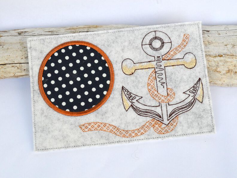 Stickdatei Mug Rug  AnkerSeil 13x18cm und 13x20cm image number 3