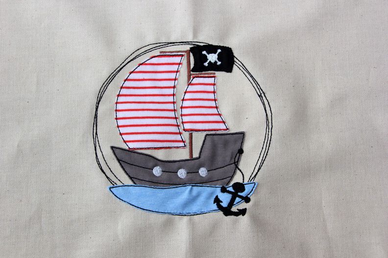 Stickdatei doodle Piratenboot verschiedene Größen image number 6