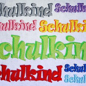 Schulkind in 3D Optik und Zahlen Stickdatei