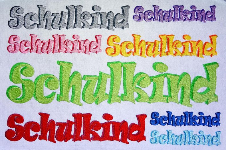 Schulkind in 3D Optik und Zahlen Stickdatei image number 2