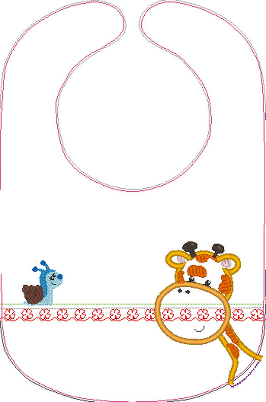 Stickdatei Giraffe + Schnecke Kissen / L&auml;tzchen SET ITH image number 10